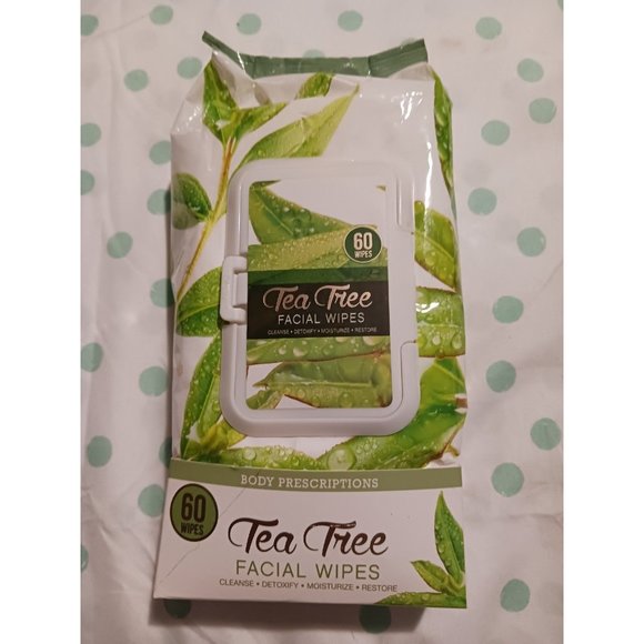 NWT! TEA TREE FACE WIPES (60ct) - Picture 1 of 5
